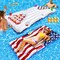 2 in 1 American Flag Pool Float & Pong Game Table with 8 Balls, 6x3 Ft Patriotic Inflatable Lounger for 4th of July Pool Parties, Summer Water Games and Adult Backyard BBQ Pool Party (No Include Cup)
